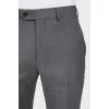Men's gray wool straight-leg trousers