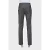 Men's gray wool straight-leg trousers