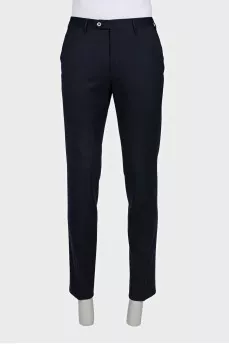 Men's blue trousers with advertising