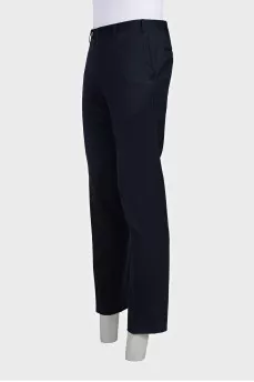 Men's blue trousers with advertising