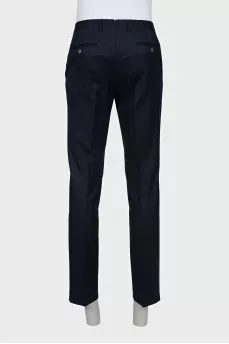 Men's blue trousers with advertising