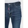 Men's blue jeans with embroidery on the pockets