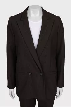 Brown suit with checkered trousers