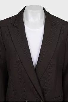 Brown suit with checkered trousers