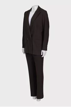 Brown suit with checkered trousers