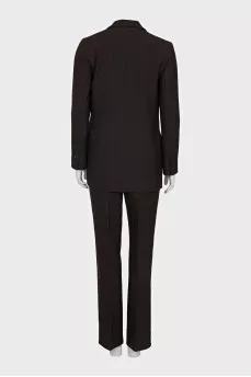 Brown suit with checkered trousers