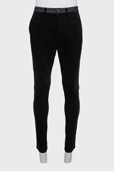 Men's black tapered trousers