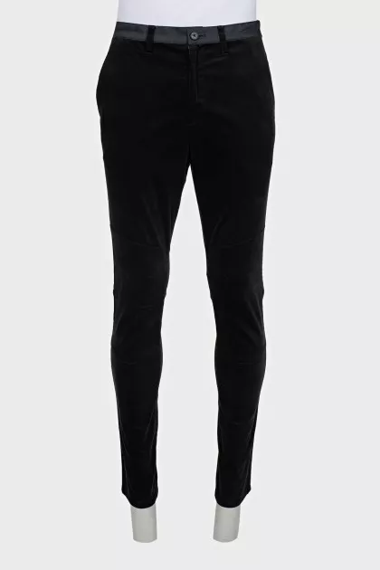 Men's black tapered trousers