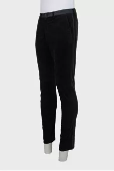 Men's black tapered trousers