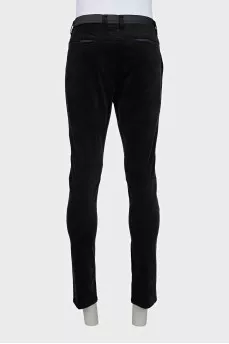 Men's black tapered trousers