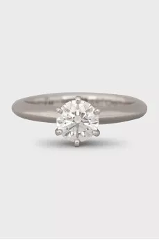Platinum ring with a round diamond
