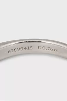 Platinum ring with a round diamond