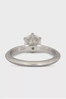 Platinum ring with a round diamond