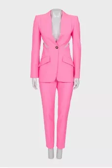 Pink suit with wool trousers