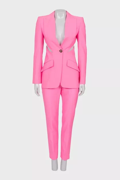 Pink suit with wool trousers