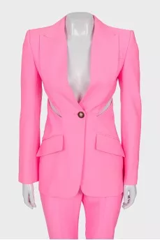 Pink suit with wool trousers