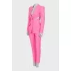 Pink suit with wool trousers