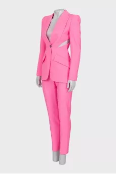 Pink suit with wool trousers