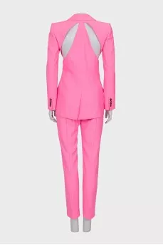 Pink suit with wool trousers