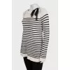 Striped jumper with a bow