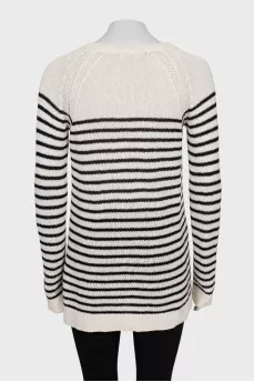 Striped jumper with a bow