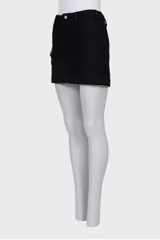 Straight-cut mini skirt with pockets