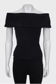 Off-the-shoulder cashmere top