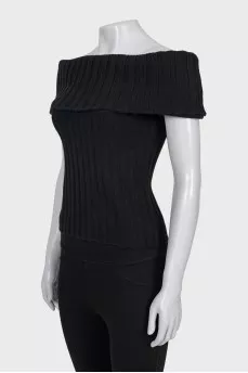 Off-the-shoulder cashmere top