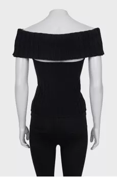 Off-the-shoulder cashmere top