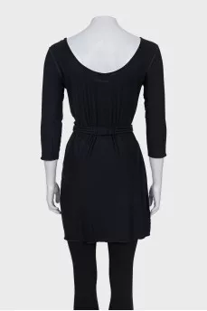 Black blouse with a rhinestone belt