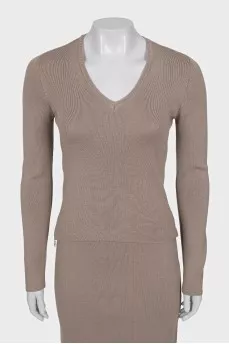 Brown bodycon skirt suit