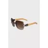 Sunglasses with leather temples