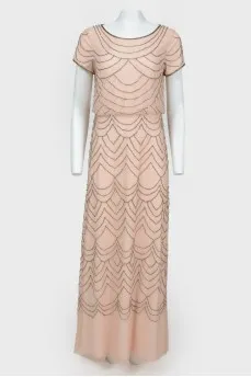 Evening dress with beads with tag