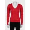 Red silk pullover