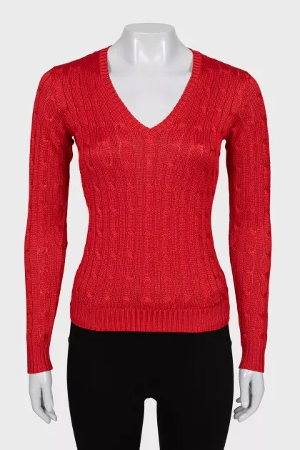 Red silk pullover