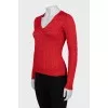 Red silk pullover