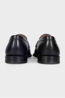 Men's black leather loafers