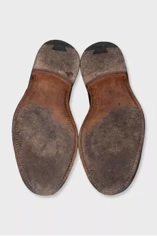Men's black leather loafers