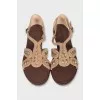 Замшевые сандалии на плоской подошве