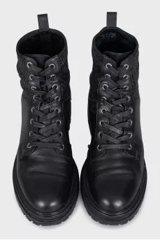 Black mid-heeled boots