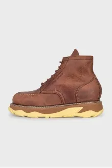 Men's brown leather boots