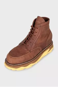 Men's brown leather boots