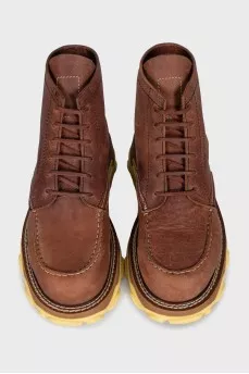 Men's brown leather boots