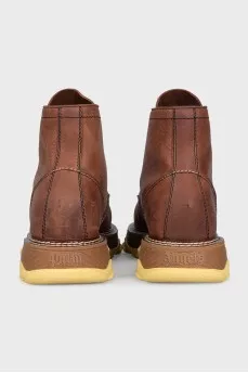 Men's brown leather boots