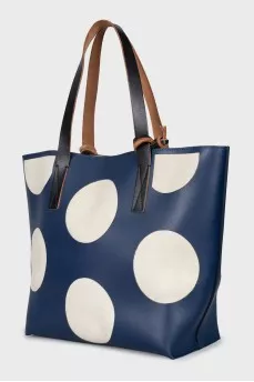 Leather and suede tote with magnetic closure
