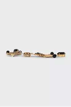 Long clip-ons decorated with crystals