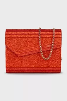 Plastic crossbody bag with chain