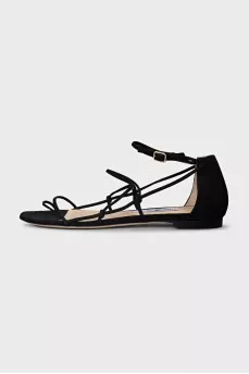 Black suede strappy sandals