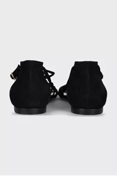 Black suede strappy sandals