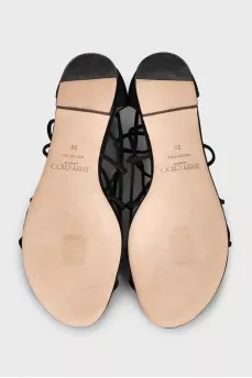 Black suede strappy sandals